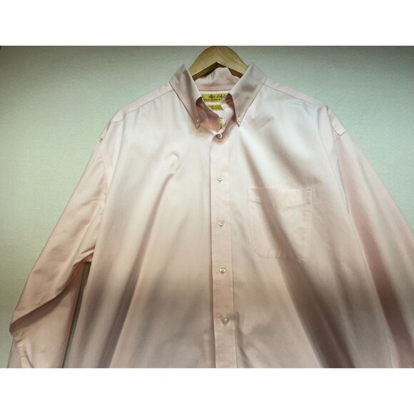 Roundtree & Yorke Gold Label Non-Iron Pinpoint Dress Shirt Mens 16.5 36T  Pink - Picture 5 of 11